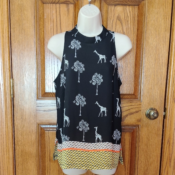 Worthington Black and White Sleeveless Top - Picture 1 of 6